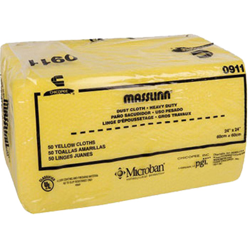 Chiffon &agrave; poussi&egrave;re robuste Masslin, Microfibre, Jaune Helyx Safety & Industrial Supplies
