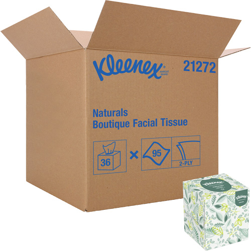 Papiers-mouchoirs Naturals Boutique* de Kleenex, 2 pli, 7,8" lo x 8,3" la, 95 feuilles/boîte Helyx Safety & Industrial Supplies
