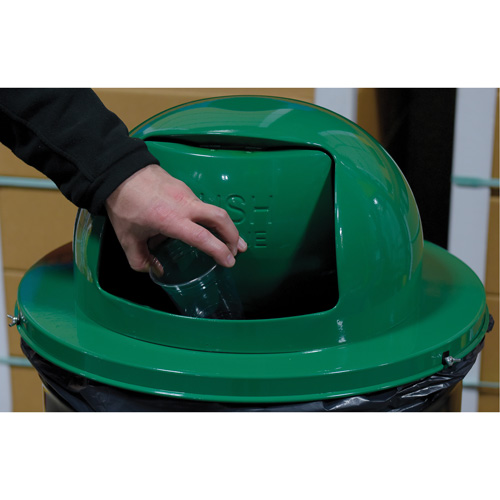 Drum Waste Disposal Top, Dome Lid, Metal, Fits Container Size: 23-1/2" Dia. Helyx Safety & Industrial Supplies