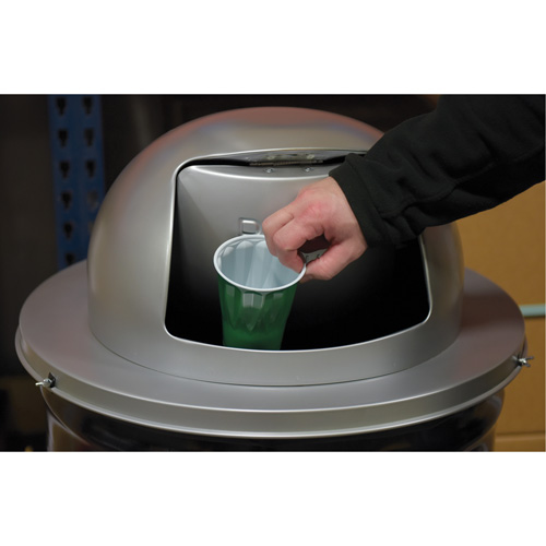 Drum Waste Disposal Top, Dome Lid, Metal, Fits Container Size: 23-1/2" Dia. Helyx Safety & Industrial Supplies