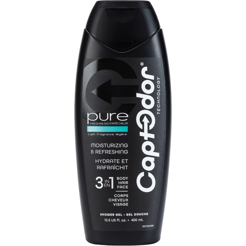 Gel douche 3 en 1, 400 ml, Pure fraîcheur, Bouteille Helyx Safety & Industrial Supplies