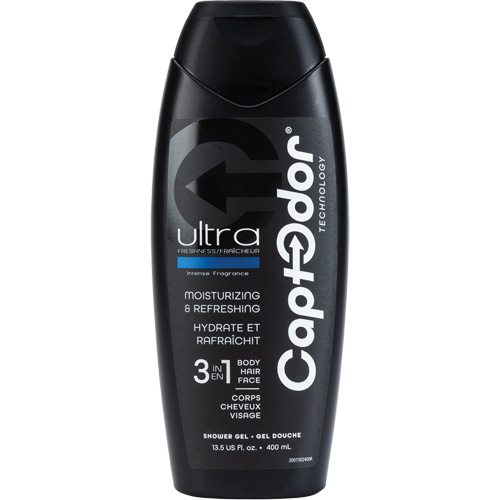 Gel douche 3 en 1, 400 ml, Ultra fraîcheur, Bouteille Helyx Safety & Industrial Supplies