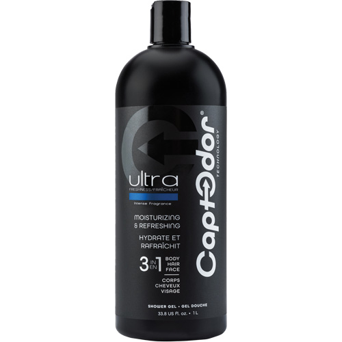 Gel douche 3 en 1, 1000 ml, Ultra fraîcheur, Bouteille Helyx Safety & Industrial Supplies