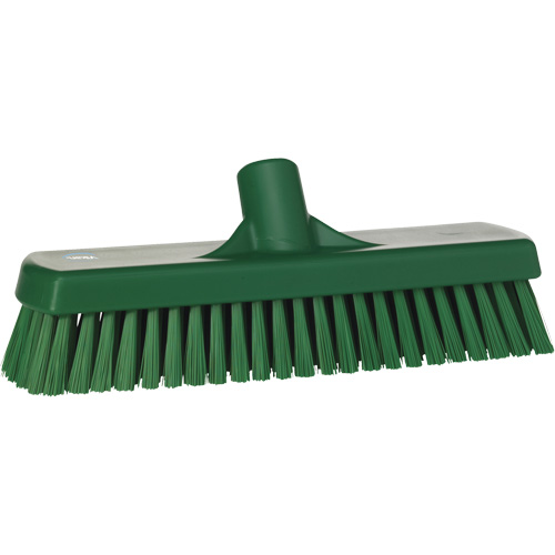 Deck & Wall Scrub Brush, Stiff Bristles, 12", Polyester, Green Helyx Safety & Industrial Supplies