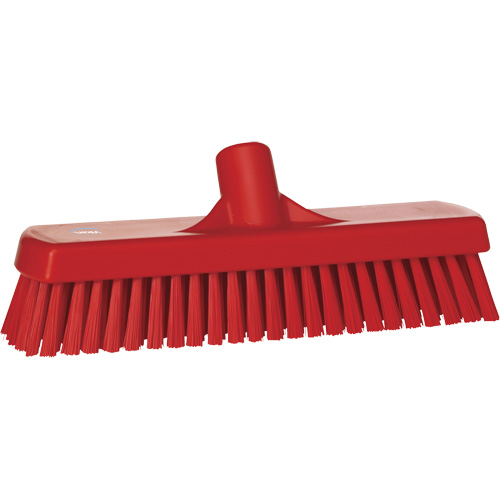 Brosse &agrave; r&eacute;curer pour planchers et murs, Crins Ferme, 12", Polyester, Rouge Helyx Safety & Industrial Supplies