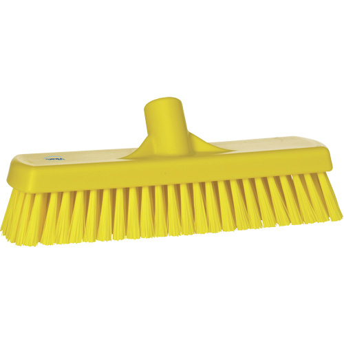Deck & Wall Scrub Brush, Stiff Bristles, 12", Polyester, Yellow Helyx Safety & Industrial Supplies