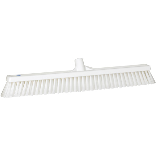 Combo Bristle Push Broom, Coarse/Fine Bristles, 24", Polyester, White Helyx Safety & Industrial Supplies