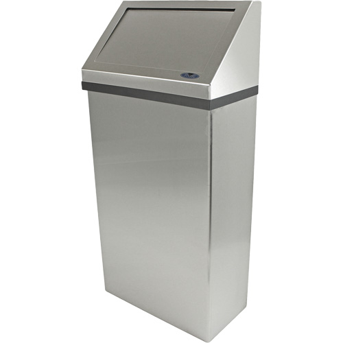 Wall Mounted Waste Receptacle, Stainless Steel, 13.2 US gal. Helyx Safety & Industrial Supplies