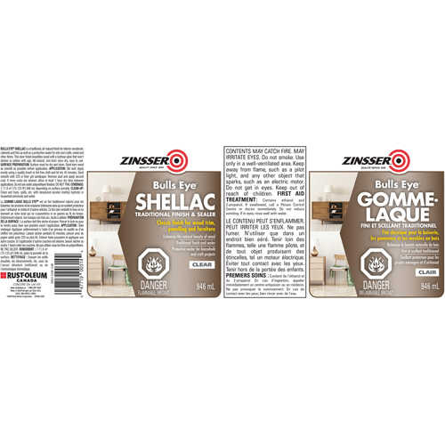 Scellant &agrave; la gomme-laque Zinsser Bulls Eye Helyx Safety & Industrial Supplies