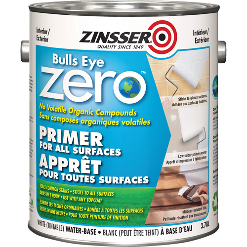 Bulls Eye Zero Low VOC Primer, 3.78 L, Gallon, Tintable White Helyx Safety & Industrial Supplies