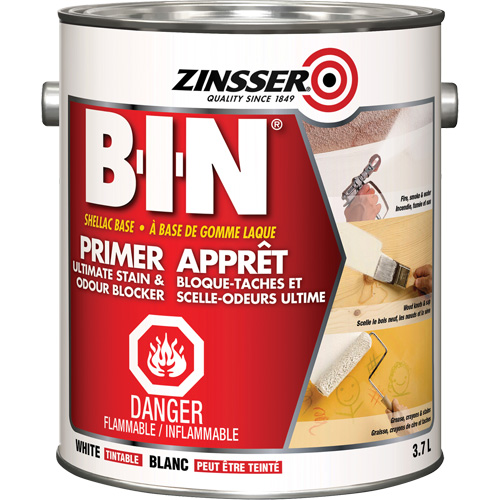 B-I-N&reg; Shellac-Base Sealer Primer, 3.7 L, Gallon, Tintable White Helyx Safety & Industrial Supplies