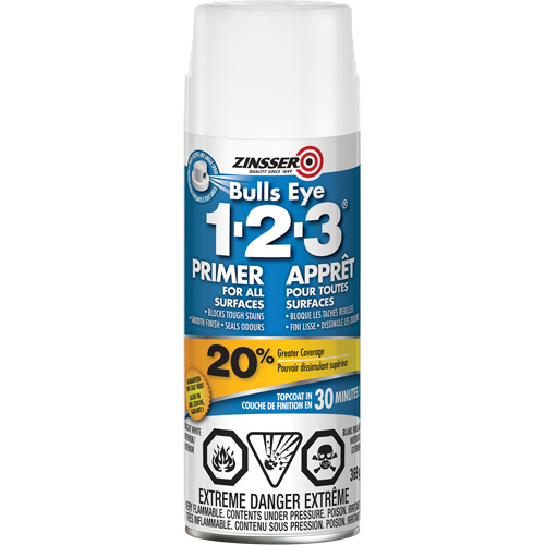 Bulls Eye 1-2-3&reg; Water-Base Primer, Aerosol Can, White Helyx Safety & Industrial Supplies