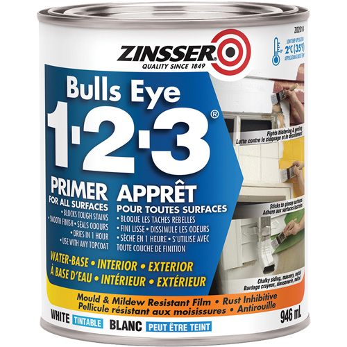 Bulls Eye 1-2-3&reg; Water-Base Primer, 946 ml, Can, White Helyx Safety & Industrial Supplies