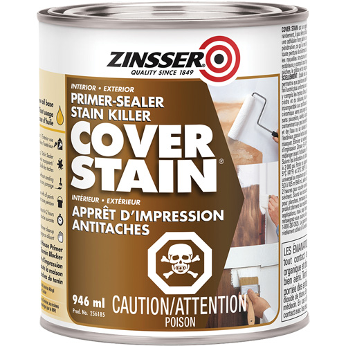 Scellant d'appr&ecirc;t &agrave; base d'huile Cover Stain, 946 ml, Canette, Blanc Helyx Safety & Industrial Supplies