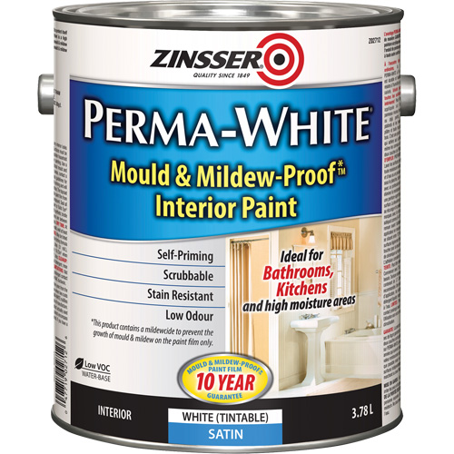Peinture int&eacute;rieure Mold & Mildew-Proof Perma-White, 3,78 L, Gallon, Blanc Helyx Safety & Industrial Supplies