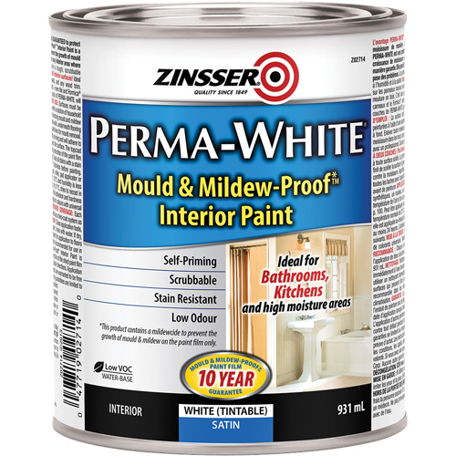 Peinture int&eacute;rieure Mold & Mildew-Proof Perma-White, 931 ml, Canette, Blanc Helyx Safety & Industrial Supplies