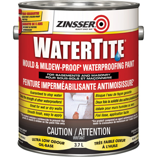 Watertite&reg; Mold & Mildew-Proof Waterproofing Paint, White, Eggshell, 3.78 L, Gallon Helyx Safety & Industrial Supplies