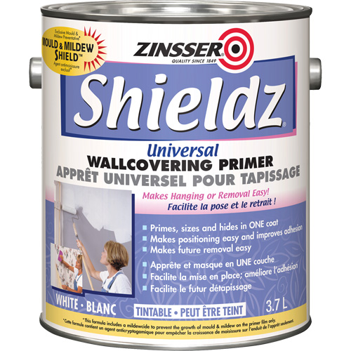Shieldz&reg; Universal Wall Covering Primer, 3.7 L, Gallon, Tintable White Helyx Safety & Industrial Supplies