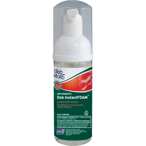 InstantFoam&reg; Hand Sanitizer, 47 ml, Pump Bottle, 70% Alcohol Helyx Safety & Industrial Supplies