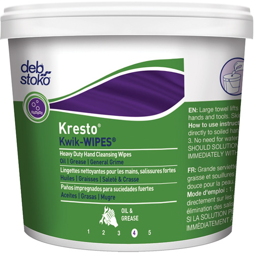 Serviettes Kresto Kwik-Wipes, 130 lingettes, 12" x 10" Helyx Safety & Industrial Supplies