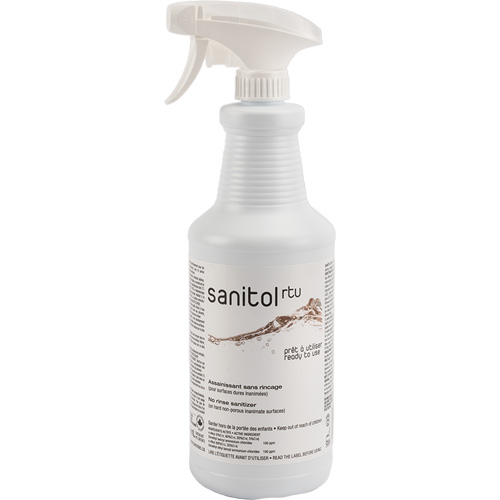 D&eacute;sinfectant et assainissant concentr&eacute; Sanitol, 950 ml, Bouteille &agrave; g&acirc;chette Helyx Safety & Industrial Supplies