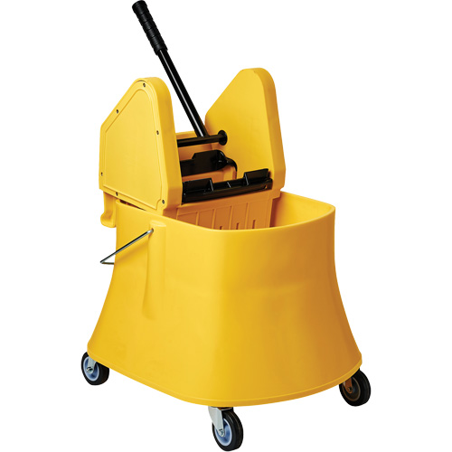 Ensemble de seau pour vadrouille et essoreuse Champ, Pression vers le bas, 7,5 gal. US (30 pintes), Jaune Helyx Safety & Industrial Supplies