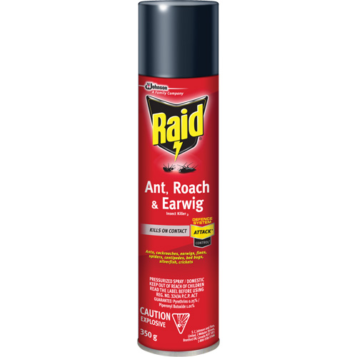 Raid&reg; Ant, Roach & Earwig Insect Killer, 350 g, Solvent Base Helyx Safety & Industrial Supplies