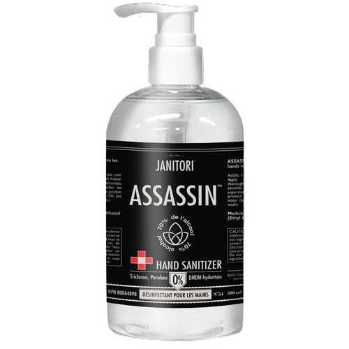 D&eacute;sinfectant pour les mains 54 Assassin, 500 ml, Bouteille &agrave; pompe, 70 % alcool Helyx Safety & Industrial Supplies
