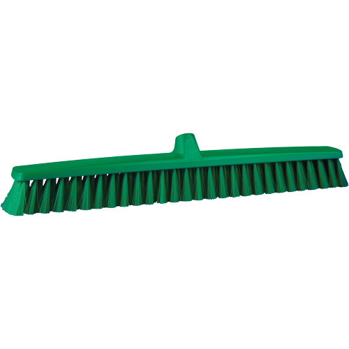 ColorCore Push Broom, Fine Bristles, 24", Polypropylene, Green Helyx Safety & Industrial Supplies