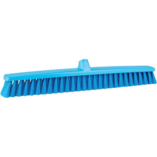 ColorCore Push Broom, Fine Bristles, 24", Polypropylene, Blue Helyx Safety & Industrial Supplies