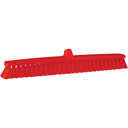ColorCore Push Broom, Fine Bristles, 24", Polypropylene, Red Helyx Safety & Industrial Supplies