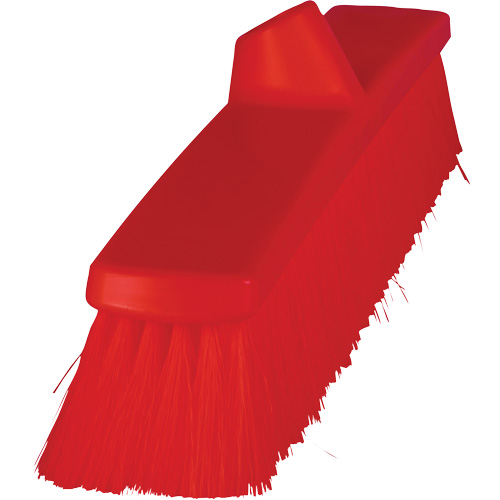 ColorCore Push Broom, Fine Bristles, 24", Polypropylene, Red Helyx Safety & Industrial Supplies