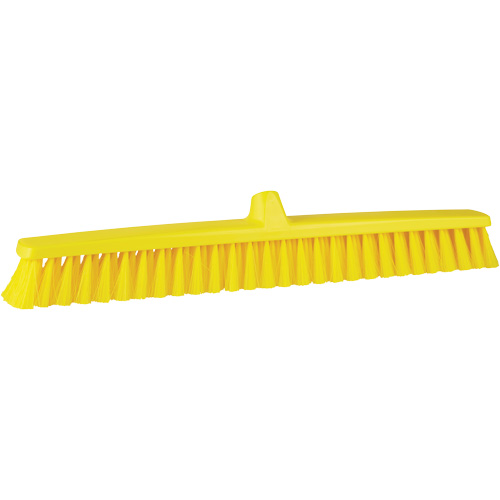ColorCore Push Broom, Fine Bristles, 24", Polypropylene, Yellow Helyx Safety & Industrial Supplies