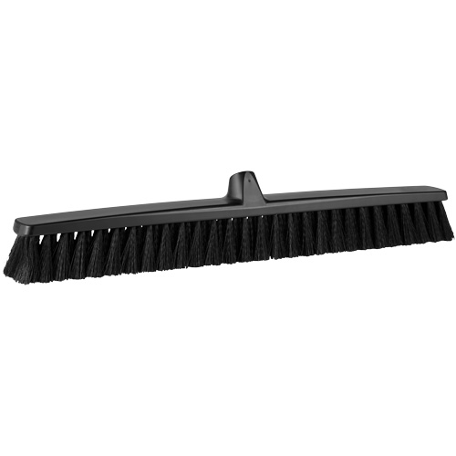 ColorCore Push Broom, Fine Bristles, 24", Polypropylene, Black Helyx Safety & Industrial Supplies