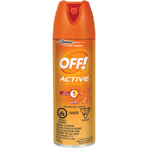 OFF! Active&reg; Insect Repellent, 15% DEET, Aerosol, 170 g Helyx Safety & Industrial Supplies