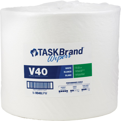 TaskBrand&reg; V40 Value Series Wipers, All-Purpose, 13" L x 12" W Helyx Safety & Industrial Supplies