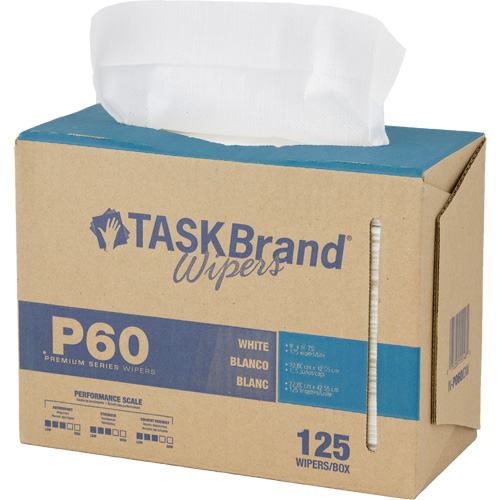 Chiffons de premi&egrave;re qualit&eacute; P60 TaskBrand, Tout usage, 16-3/4" lo x 8-1/4" la Helyx Safety & Industrial Supplies