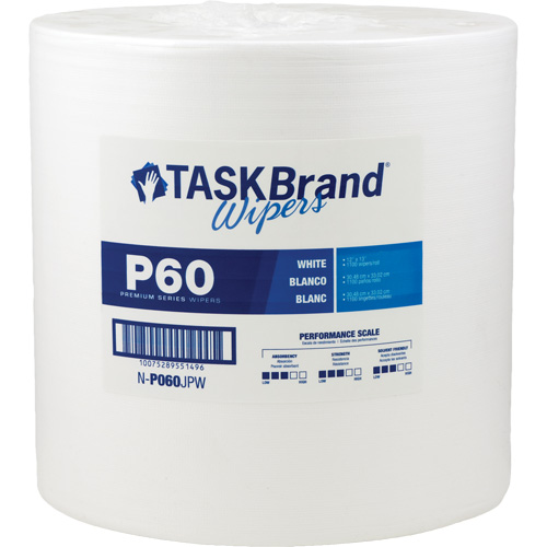 Chiffons de premi&egrave;re qualit&eacute; P60 TaskBrand, Tout usage, 13" lo x 12" la Helyx Safety & Industrial Supplies