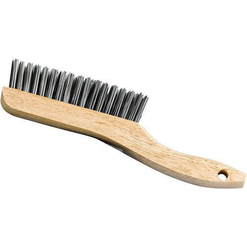 Shoe Handle Scratch Brush, Steel, 4 x 16 Wire Rows, 9-3/4" Long Helyx Safety & Industrial Supplies
