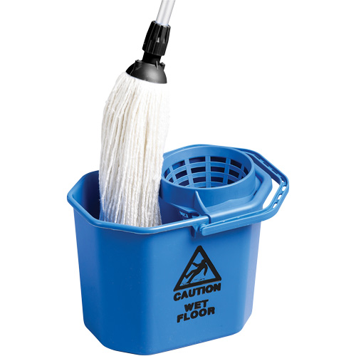 Seau &agrave; usage intensif avec essoreuse conique, Passoire, 3 gal. US (12 pintes), Bleu Helyx Safety & Industrial Supplies