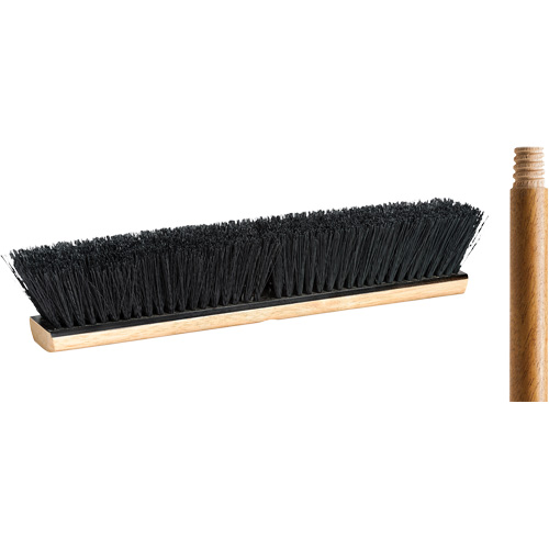 Push Broom with Handle, 18", Medium, Tampico Bristles Helyx Safety & Industrial Supplies