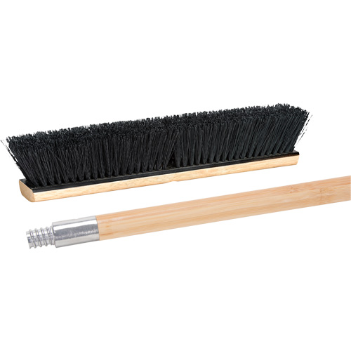 Push Broom with Metal-Threaded Handle, 24", Medium, Tampico Bristles Helyx Safety & Industrial Supplies