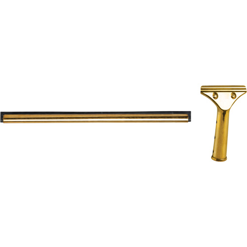 Window Squeegee with Handle, 18", Rubber, Brass Frame Helyx Safety & Industrial Supplies
