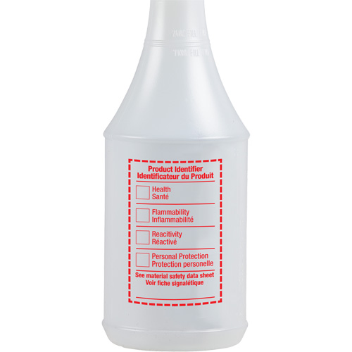 Round Spray Bottle with WHMIS Label, 24 oz. Helyx Safety & Industrial Supplies