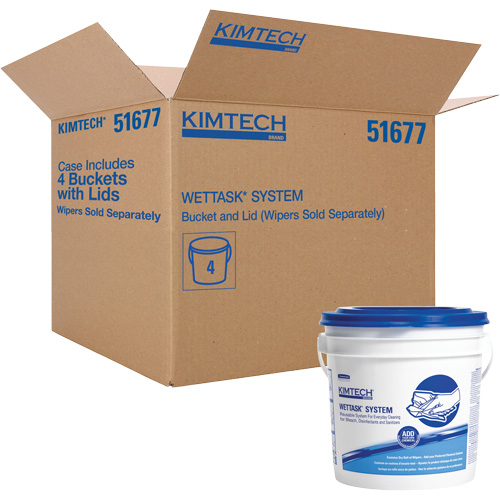 Syst&egrave;me d'essuie-tout en seau avec couvercle WetTask Helyx Safety & Industrial Supplies