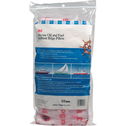 Marine Oil and Fuel Absorbent Bilge Pillow, Oil Only, 15" L x 7" W, 12.1 gal Absorbency/Pkg. Helyx Safety & Industrial Supplies