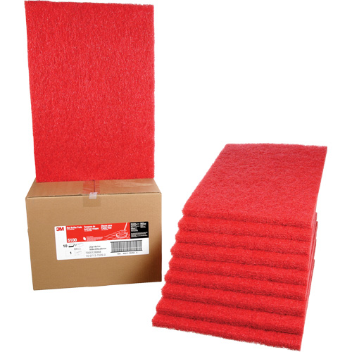 Carpet Bonnet Pad, 14" x 20", Buffing/Cleaning, Red Helyx Safety & Industrial Supplies