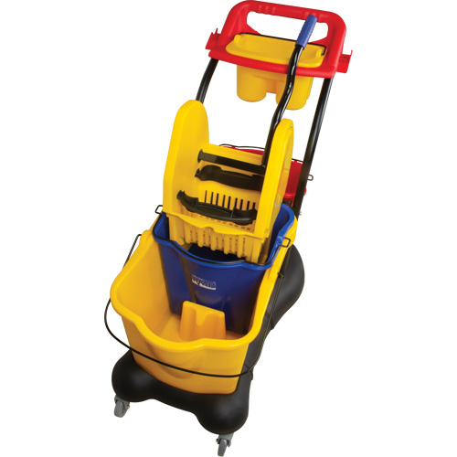 Multifunctional Mop Trolley, Down Press, 9.5 US Gal.(38 Quart), Yellow Helyx Safety & Industrial Supplies