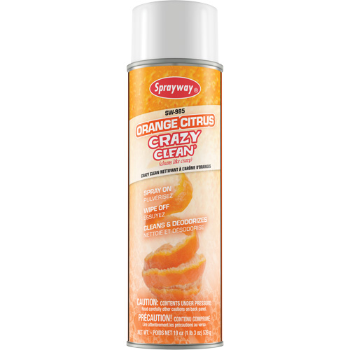 Nettoyant &agrave; l'ar&ocirc;me d'oranges Crazy Clean, 19 oz liq., Canette a&eacute;rosol Helyx Safety & Industrial Supplies