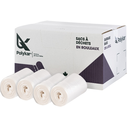 Sacs &agrave; d&eacute;chets de haute densit&eacute;, Utilitaire, 24" la x 22" lo, 8 microns, Givr&eacute;, Capacit&eacute; 26 L (7 Gal.) Helyx Safety & Industrial Supplies